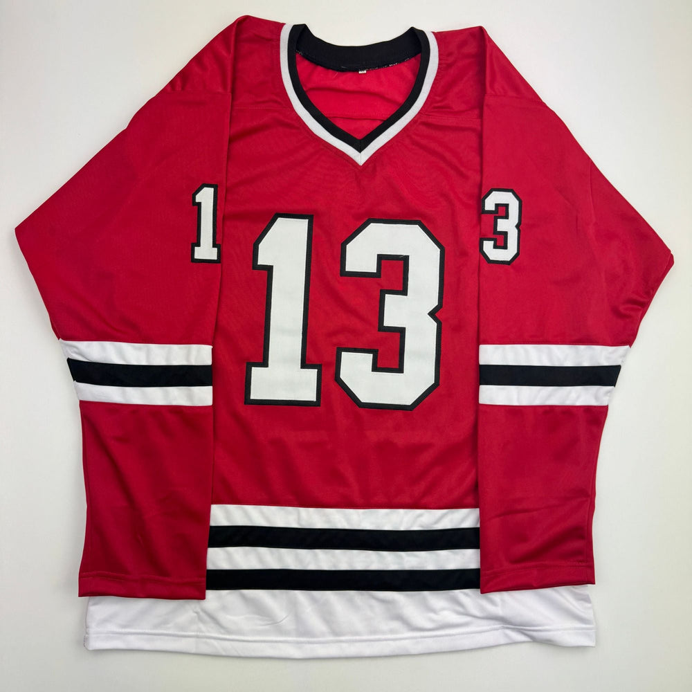 Autographed/Signed Ari Lehman Jason Voorhees Friday The 13th Movie Red Jersey JSA COA