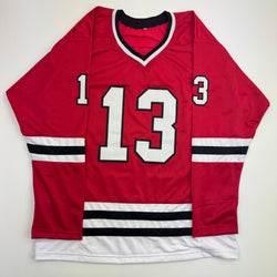 Autographed/Signed Ari Lehman Jason Voorhees Friday The 13th Movie Red Jersey JSA COA