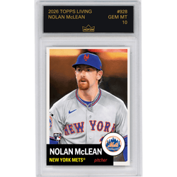 Graded 2026 Topps Living Nolan McLean #928 New York Mets Rookie RC Baseball Card HOFSM 10 Gem Mint
