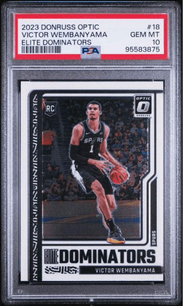 Graded 2023 Panini Donruss Optic Victor Wembanyama #18 Elite Dominators Rookie RC Basketball Card PSA 10 Gem Mint