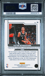 Graded 2023 Panini Donruss Optic Victor Wembanyama #18 Elite Dominators Rookie RC Basketball Card PSA 10 Gem Mint