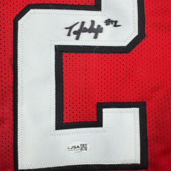 Autographed/Signed Tyler Shough Texas Tech Red College Football Jersey JSA COA