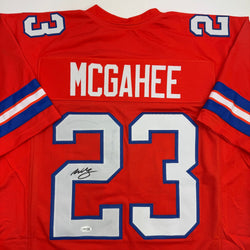 Autographed/Signed Willis McGahee Denver Retro Orange Football Jersey JSA COA