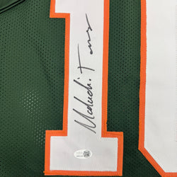 Autographed/Signed Malachi Toney Miami Green College Football Jersey JSA COA