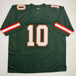 Autographed/Signed Malachi Toney Miami Green College Football Jersey JSA COA