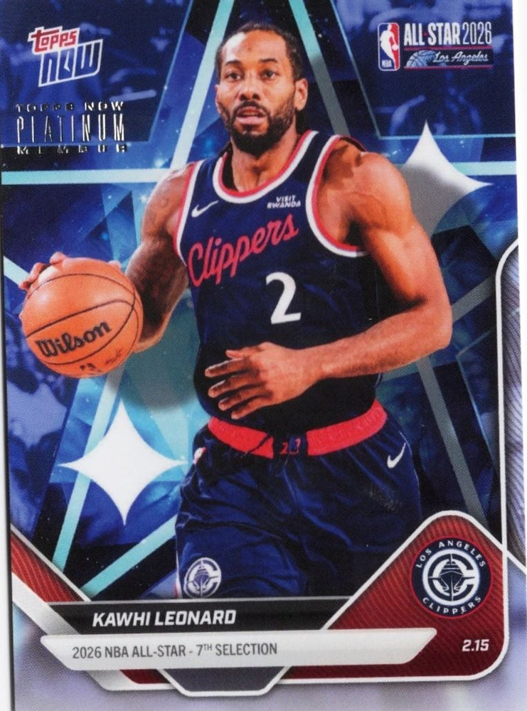 2025 Topps Now Kawhi Leonard #AS19 Platinum Member Stamp 2026 NBA All Star 7th Selection Los Angeles Clippers Basketball Card