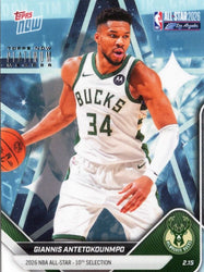 2025 Topps Now Giannis Antetokounmpo #AS2 Platinum Member Stamp 2026 NBA All Star 10th Selection Milwaukee Bucks Basketball Card
