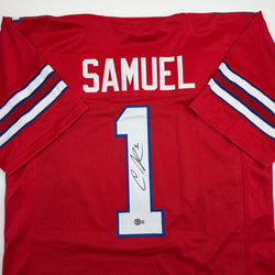 Autographed/Signed Curtis Samuel Buffalo Red Football Jersey Beckett BAS COA