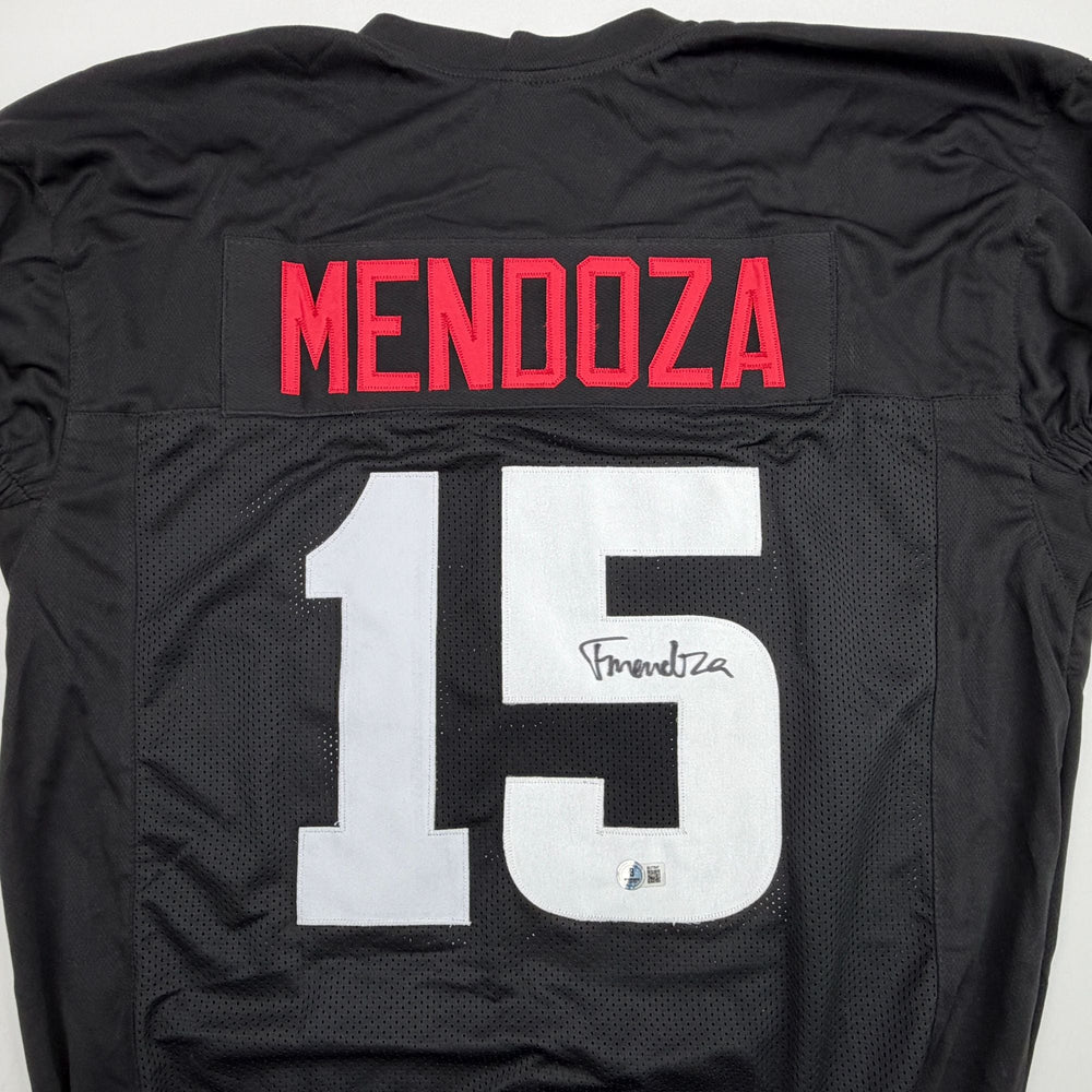 Autographed/Signed Fernando Mendoza Indiana Black College Football Jersey Beckett BAS COA