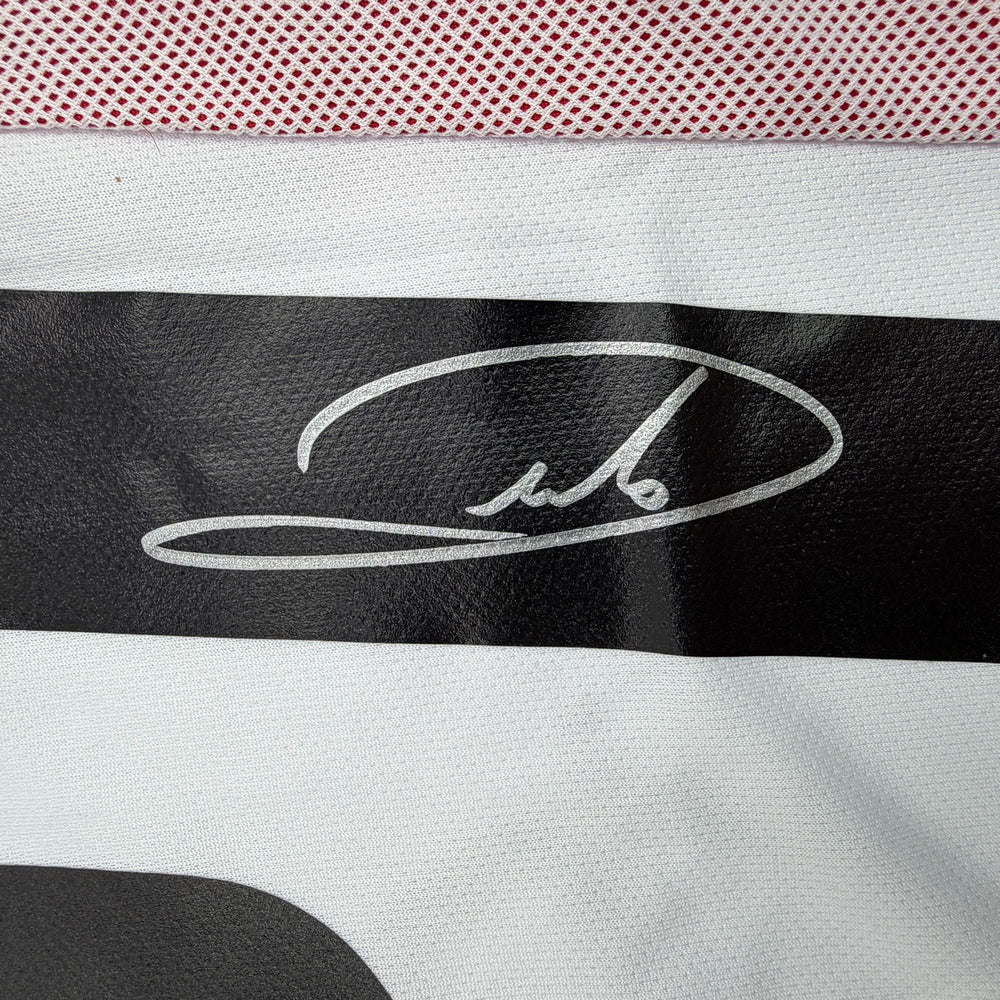 Autographed/Signed Andrea Pirlo AC Milan White Soccer Futbol Jersey Beckett BAS COA