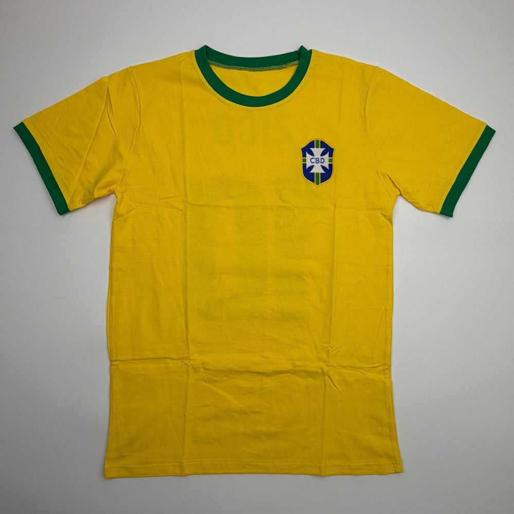 Autographed/Signed Zico Brazil Yellow Soccer Futbol Jersey Beckett BAS COA