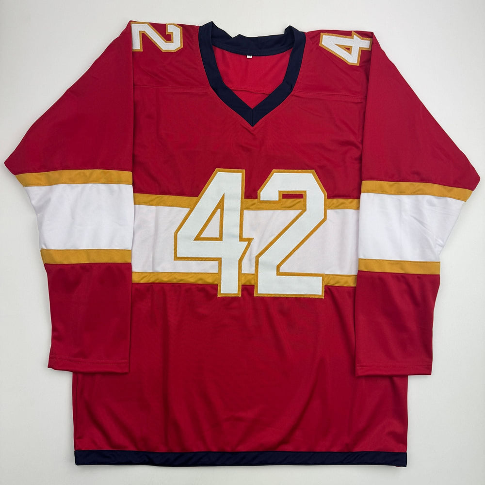 Autographed/Signed Gustav Forsling Florida Red Hockey Jersey JSA COA