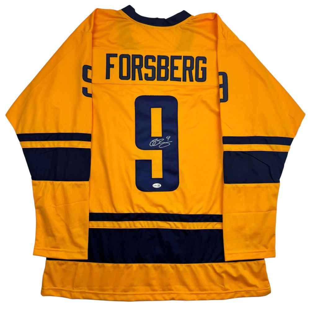 Autographed/Signed Filip Forsberg Sweden Yellow Hockey Jersey JSA COA