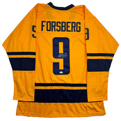 Autographed/Signed Filip Forsberg Sweden Yellow Hockey Jersey JSA COA