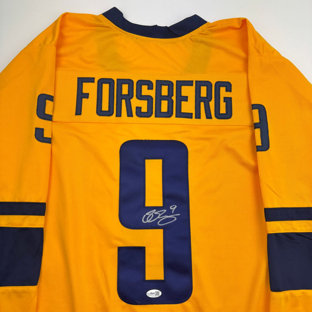 Autographed/Signed Filip Forsberg Sweden Yellow Hockey Jersey JSA COA