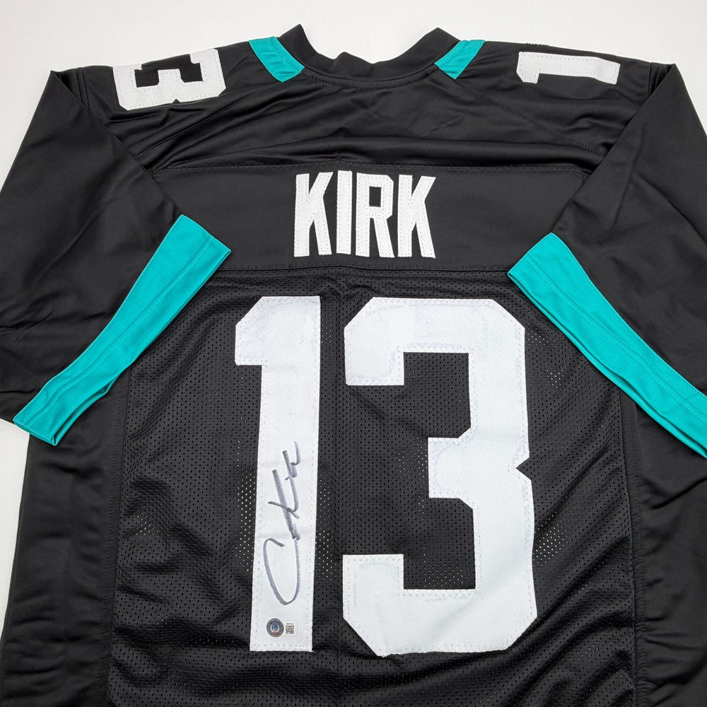 Autographed/Signed Christian Kirk Jacksonville Black Football Jersey Beckett BAS COA