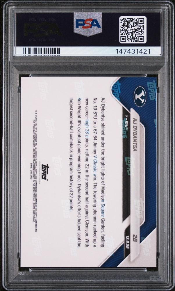 Graded 2025 Topps Bowman U Now AJ Dybantsa #28 Rookie RC Basketball Card PSA 10 Gem Mint