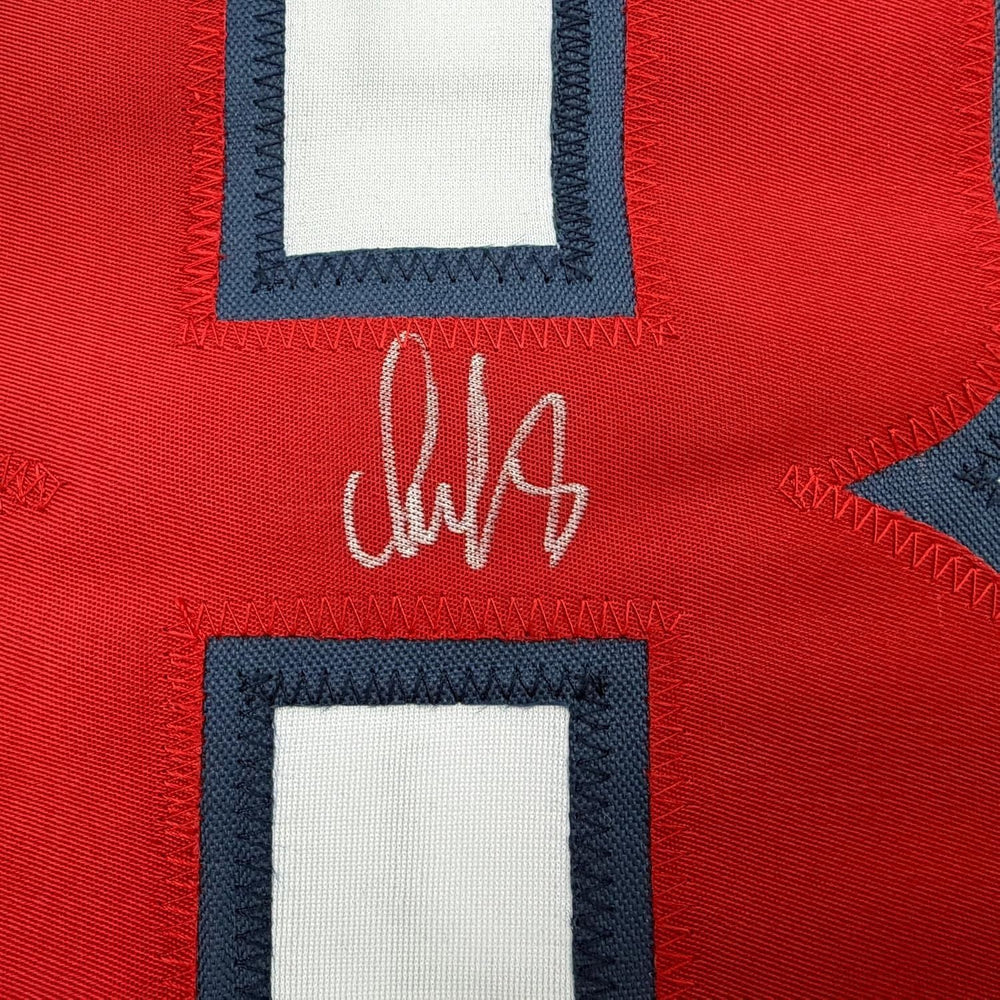 Framed Autographed/Signed 35x39 Alexander Alex Ovechkin Washington White Hockey Jersey Beckett BAS COA