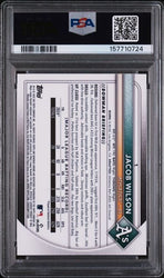 Graded 2025 Topps Bowman Chrome Mega Box Jacob Wilson #1 Yellow Refractor 75/75 Rookie RC Baseball Card PSA 10 Gem Mint
