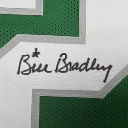 Framed Autographed/Signed Bill Bradley 35x39 Philadelphia Kelly Green Football Jersey Beckett BAS COA