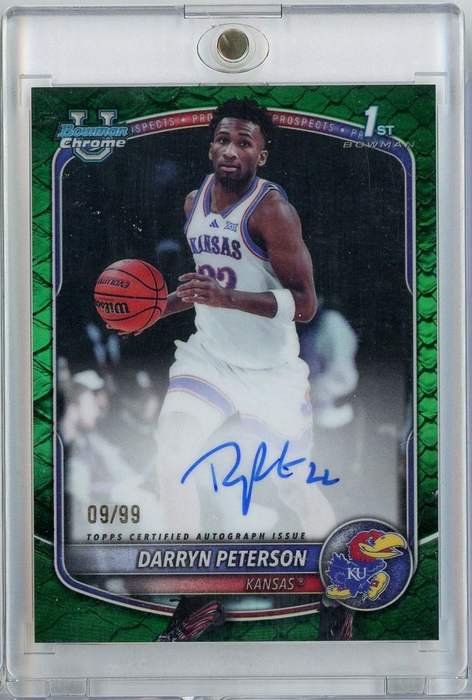 2025 Topps Bowman U Chrome Darryn Peterson #CPADP Green Reptilian /99 Auto Rookie RC Basketball Card