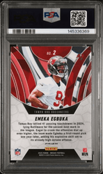 Graded 2025 Panini Mosaic Emeka Egbuka #2 Elevate Orange Fluorescent Rookie RC Football Card PSA 10 Gem Mint