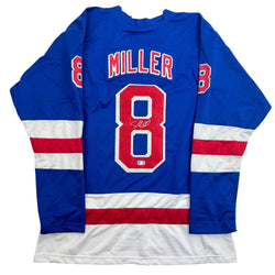 Autographed/Signed JT J.T. Miller New York Blue Hockey Jersey Beckett BAS COA
