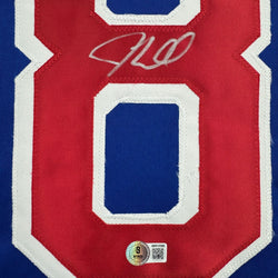 Autographed/Signed JT J.T. Miller New York Blue Hockey Jersey Beckett BAS COA