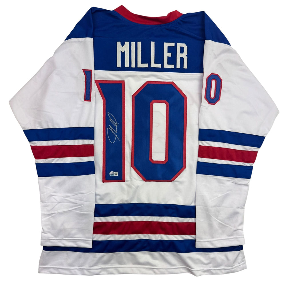 Autographed/Signed JT J.T. Miller Team USA White Hockey Jersey Beckett BAS COA