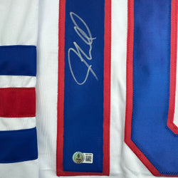 Autographed/Signed JT J.T. Miller Team USA White Hockey Jersey Beckett BAS COA