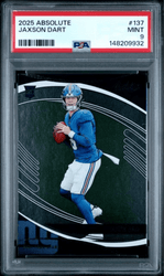 Graded 2025 Panini Absolute Jaxson Dart #137 Rookie RC Football Card PSA 9 Mint