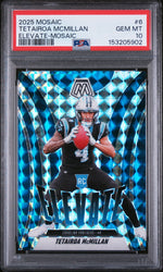 Graded 2025 Panini Mosaic Tetairoa McMillan #6 Elevate Mosaic Rookie RC Football Card PSA 10 Gem Mint