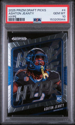 Graded 2025 Panini Prizm Draft Picks Ashton Jeanty #4 Hype Rookie RC Football Card PSA 10 Gem Mint