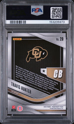 Graded 2025 Panini Prizm Draft Picks Travis Hunter #20 Trophy Hunting Rookie RC Football Card PSA 9 Mint