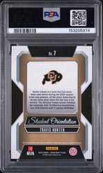 Graded 2025 Panini Prizm Draft Picks Travis Hunter #7 Student Orientation Rookie RC Football Card PSA 9 Mint