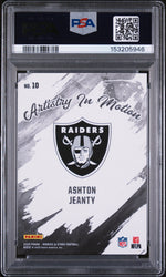 Graded 2025 Panini Rookies & Stars Ashton Jeanty #10 Artistry in Motion Rookie RC Football Card PSA 10 Gem Mint