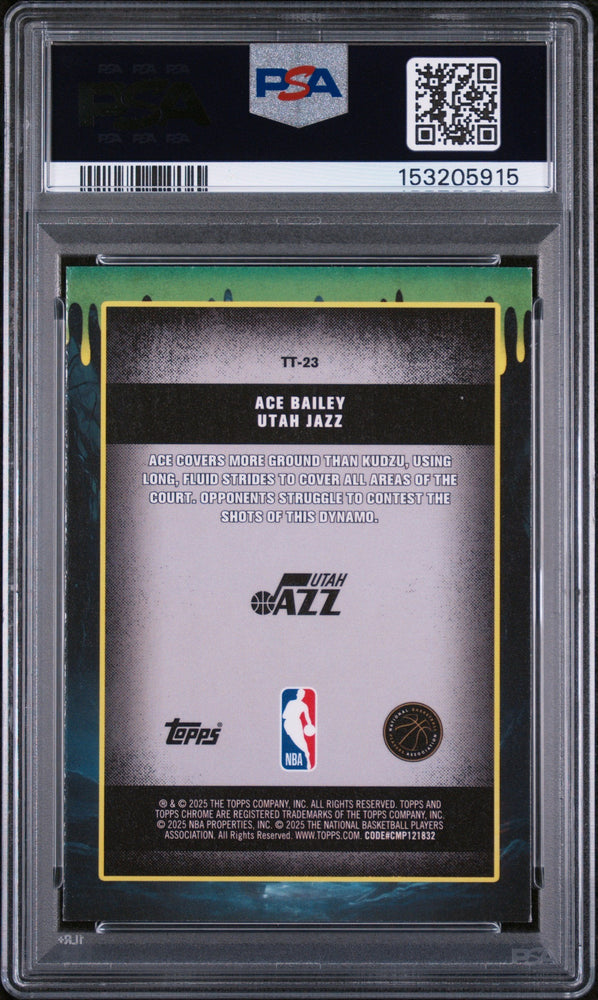 Graded 2025 Topps Chrome Ace Bailey #TT-23 Tall Tales Rookie RC Basketball Card PSA 8 Near Mint