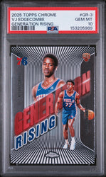 Graded 2025 Topps Chrome VJ Edgecombe #GR-3 Generation Rising Rookie RC Basketball Card PSA 10 Gem Mint