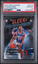 Graded 2025 Topps Chrome VJ Edgecombe #SF-23 Sleek Finishers Rookie RC Basketball Card PSA 10 Gem Mint