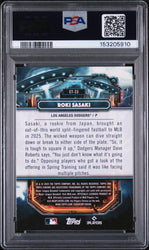 Graded 2025 Topps Chrome Cosmic Roki Sasaki #ET-23 Extraterrestrial Talent Rookie RC Baseball Card PSA 10 Gem Mint
