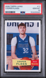 Graded 2025-26 Topps Living Cooper Flagg #11 Rookie RC Basketball Card PSA 10 Gem Mint