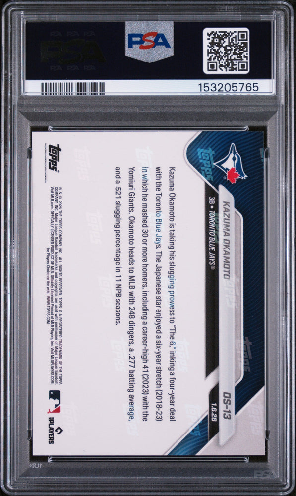 Graded 2026 Topps Now Kazuma Okamoto #OS-13 Rookie RC Baseball Card PSA 10 Gem Mint