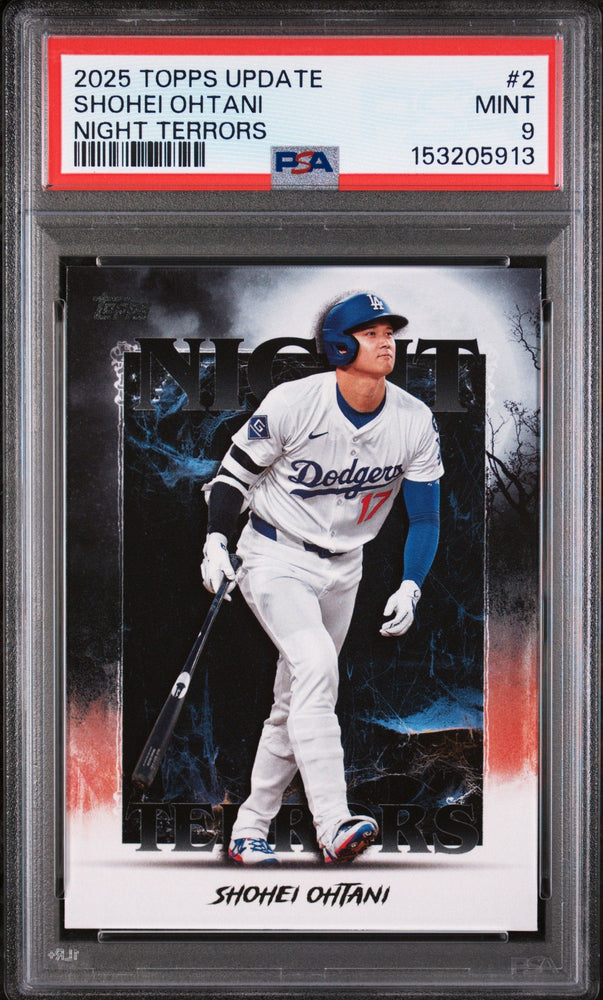 Graded 2025 Topps Update Shohei Ohtani #NT-2 Night Terrors Baseball Card PSA 9 Mint