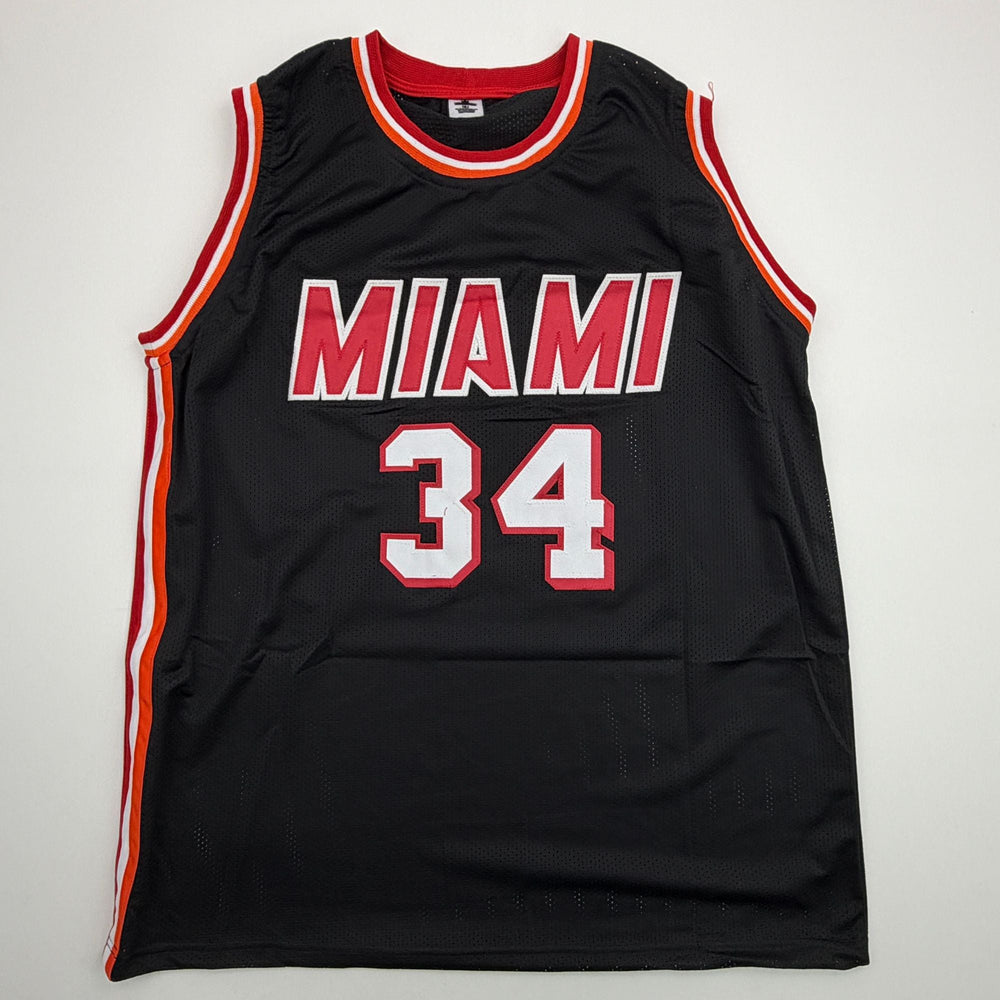 Autographed/Signed Giannis Antetokounmpo Miami Heat Black Retro Basketball Jersey JSA COA