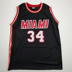 Autographed/Signed Giannis Antetokounmpo Miami Heat Black Retro Basketball Jersey JSA COA
