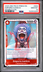 Graded 2025 One Piece Emporio Ivankov #004 Sparkle Foil Trading Card Game PSA 10 Gem Mint