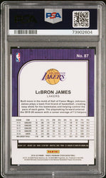 Graded 2019 Panini NBA Hoops Premium Stock LeBron James #87 Basketball Card PSA 10 Gem Mint