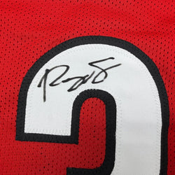 Framed Autographed/Signed Roquan Smith 35x39 Georgia Red College Football Jersey Beckett BAS COA