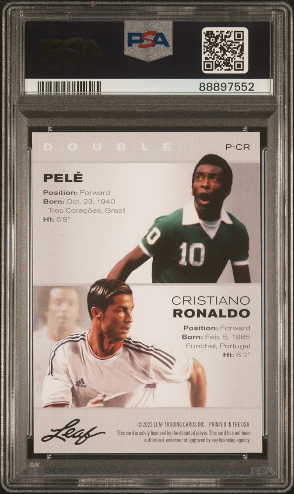 Graded 2022 Leaf Multi-Sport Cristiano Ronaldo Pele #PCR Special Release Exclusive Legends Edition Soccer Card PSA 10 Gem Mint