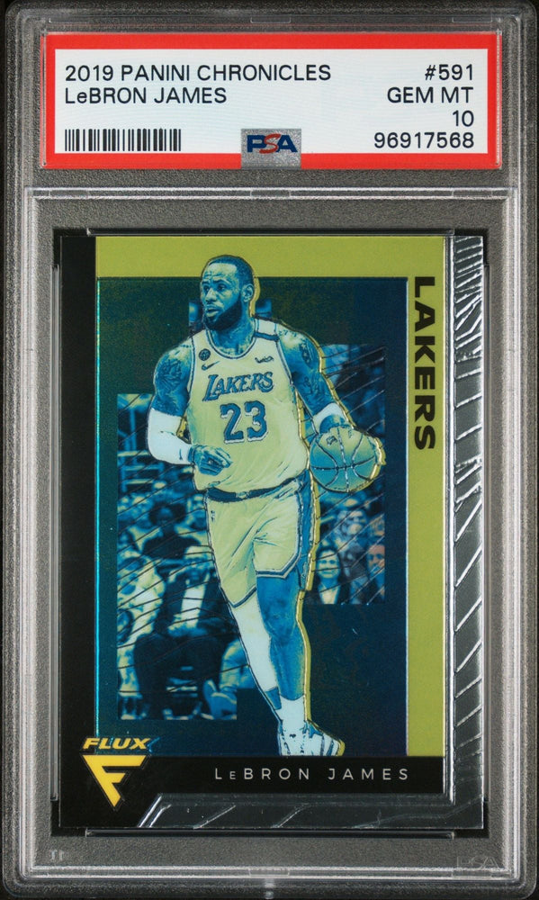 Graded 2019 Panini Chronicles LeBron James #591 Flux Basketball Card PSA 10 Gem Mint